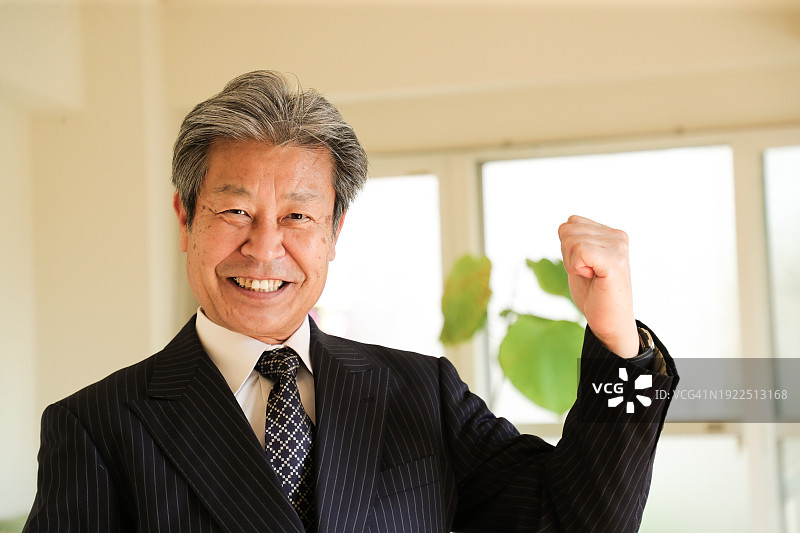 自信的亚洲高级商人图片素材