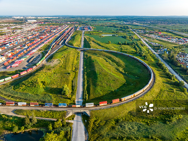 加拿大太平洋铁路在克莱因堡的沃恩多式联运码头图片素材