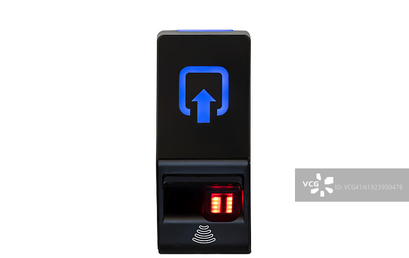 白色背景下的指纹扫描仪图片素材