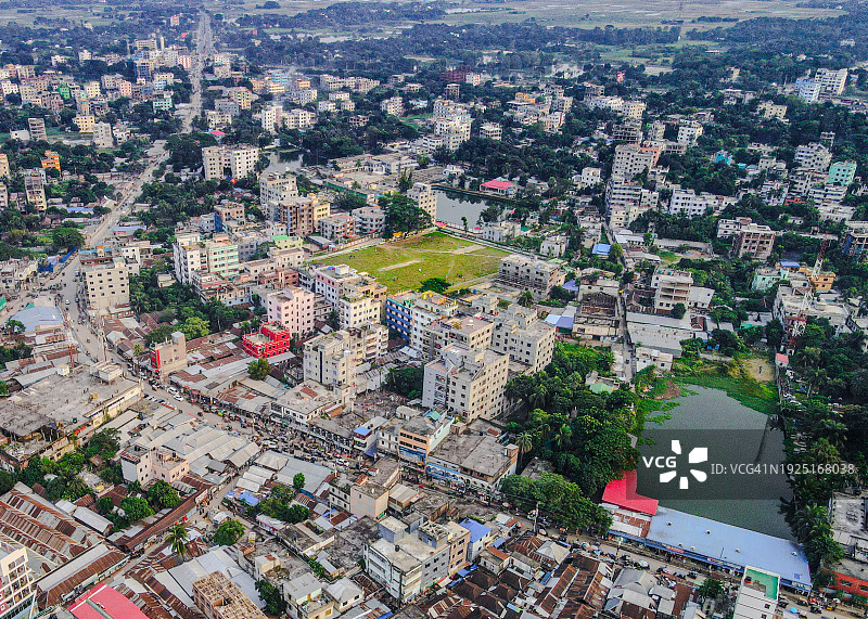 孟加拉国吉大港专区库米拉县城市建筑高角度景观图片素材
