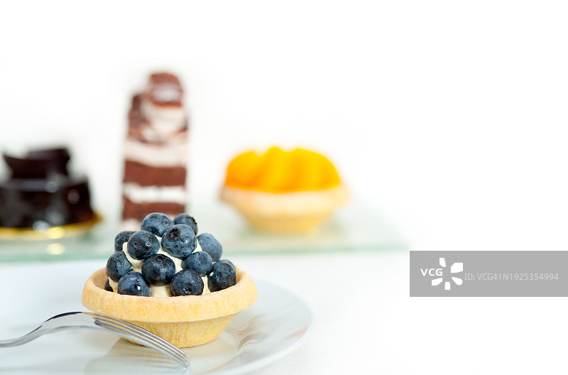 餐桌上甜点的特写图片素材