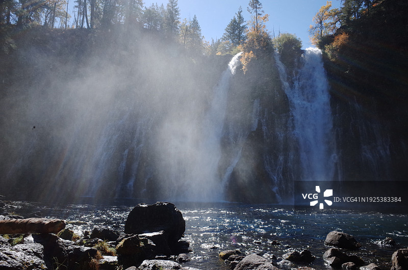 美国加利福尼亚州伯尼森林瀑布风光图片素材