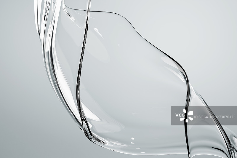 透明玻璃水花背景，抽象灰色3D图案图片素材