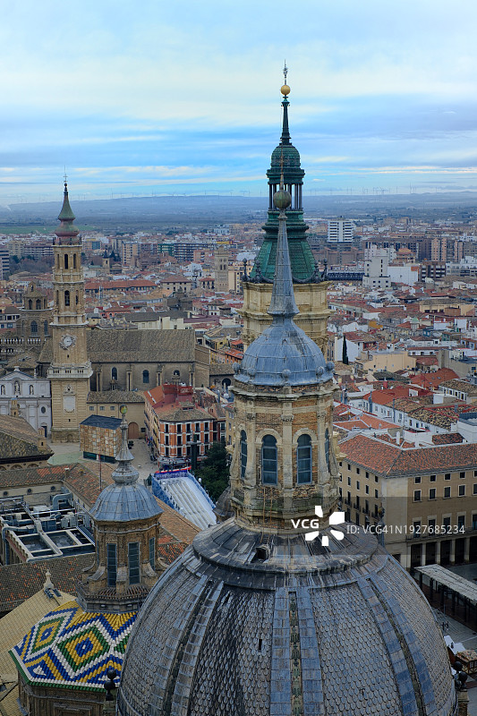 萨拉戈萨鸟瞰图片素材