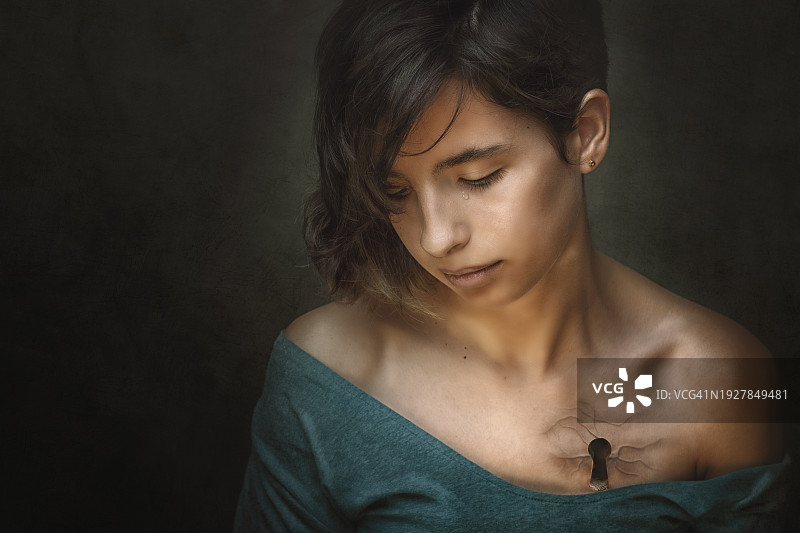 关于心碎的概念肖像图片素材