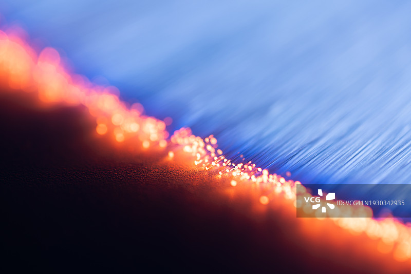 橙色光纤特写视图图片素材