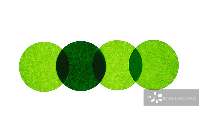 绿色圆形纸张重叠图片素材
