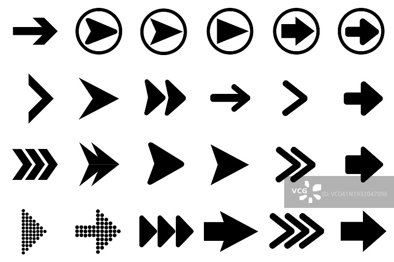 黑色箭头矢量图合集图片素材
