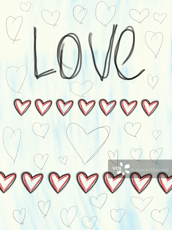 爱心卡片插画图片素材