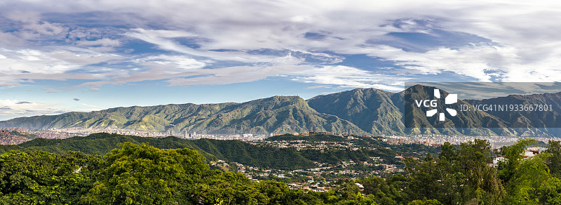 加拉加斯城市山谷全景鸟瞰图图片素材