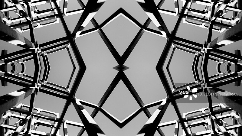 万花筒曼陀罗：建筑工地抽象背景图片素材