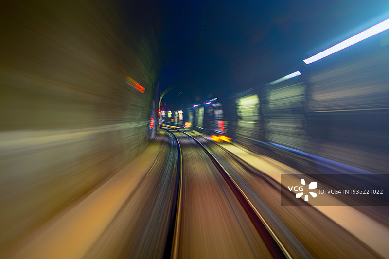 康坎铁路隧道长曝光抽象摄影图片素材