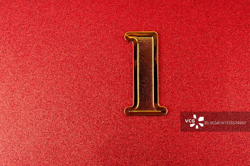 红色闪光背景上的数字1图片素材