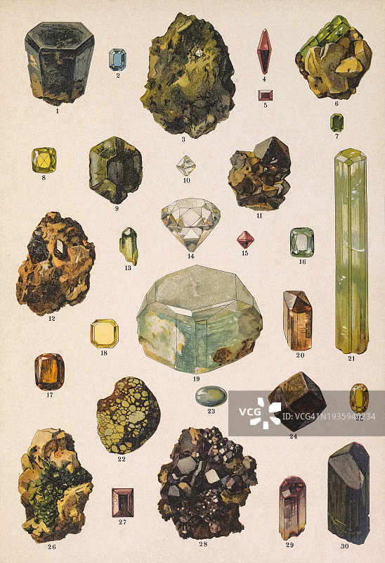 彩色矿物图板图片素材