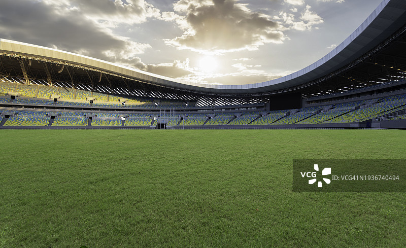 日落时的足球场图片素材