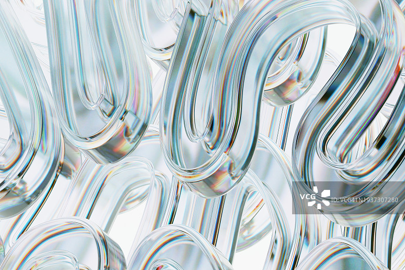 抽象波浪玻璃背景的数字生成图像图片素材