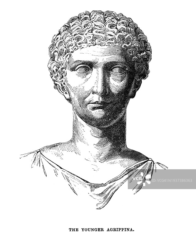 小阿格里皮娜（尼禄之母）肖像图片素材