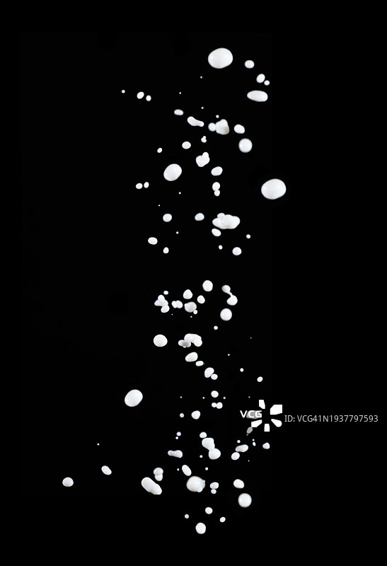 黑色背景下落的牛奶滴图片素材