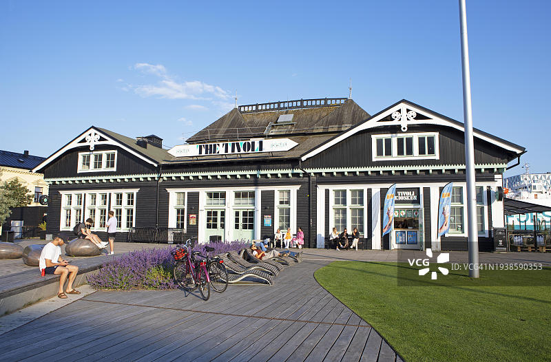 蒂沃利文化馆，前火车站，位于瑞典斯科讷省赫尔辛堡的卡伊长廊图片素材