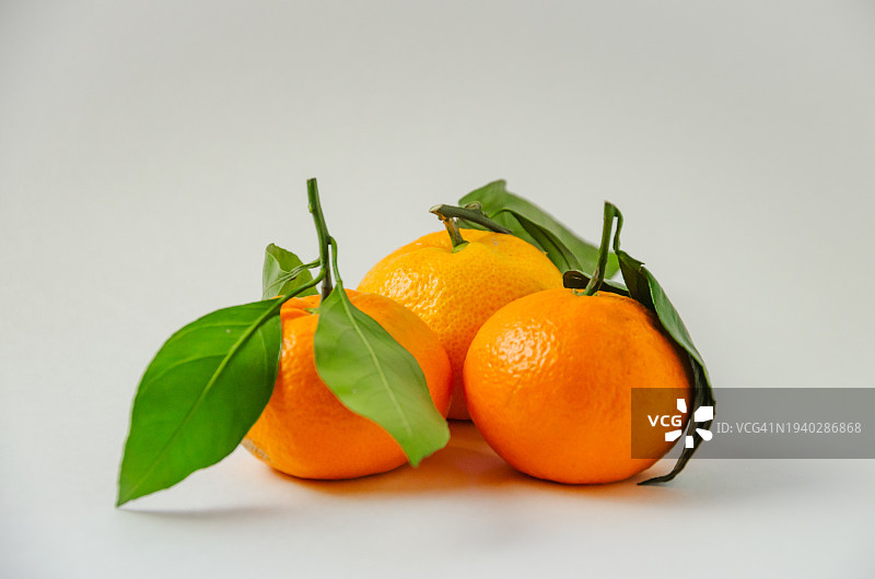 白色背景下的橙子特写图片素材