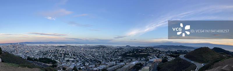 旧金山双峰日落图片素材
