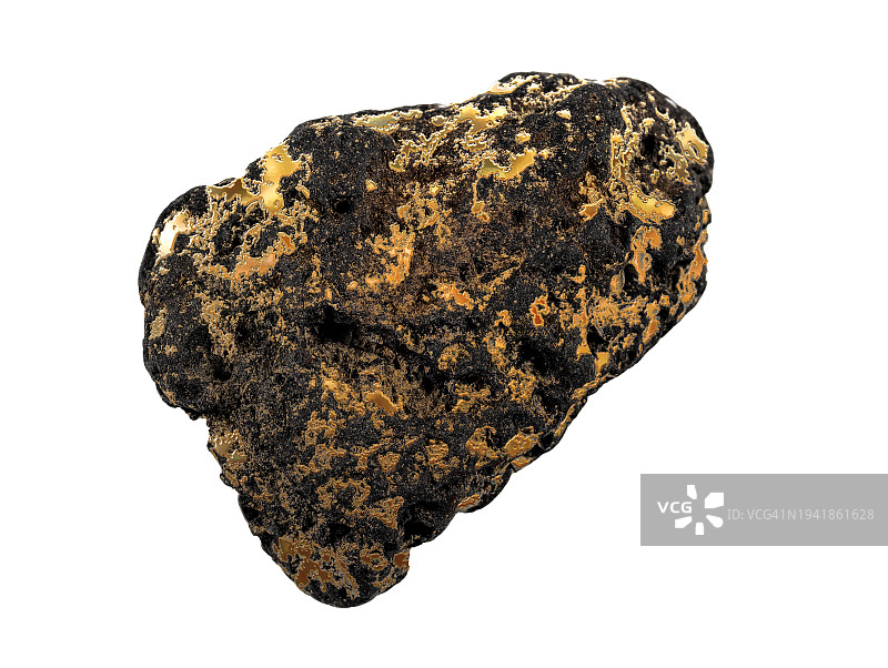 白色背景上的天然石材镶金图片素材