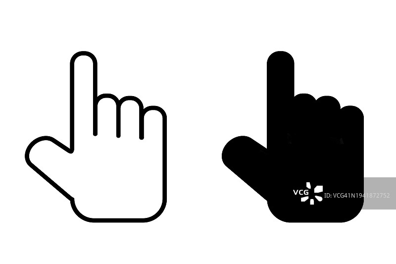 白色背景上的手部图标。矢量图图片素材