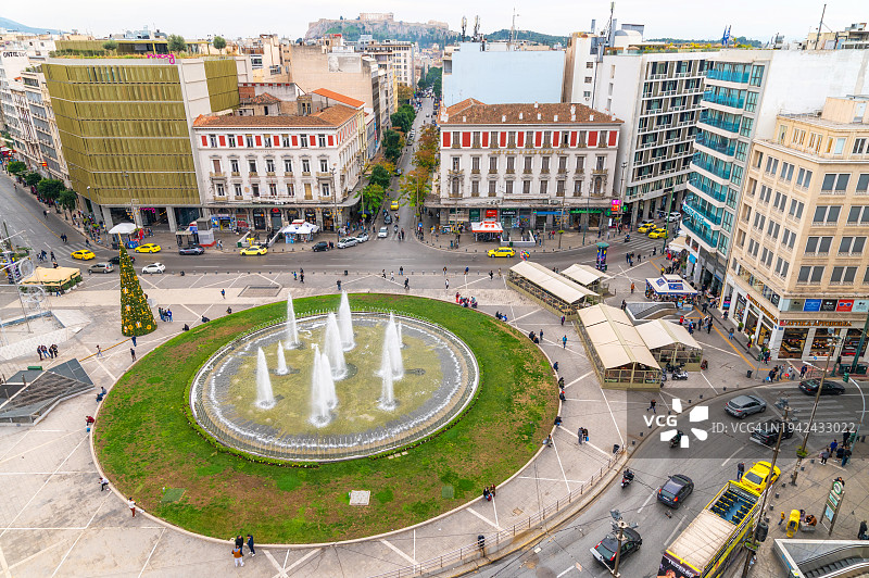 希腊雅典的奥莫尼亚广场图片素材