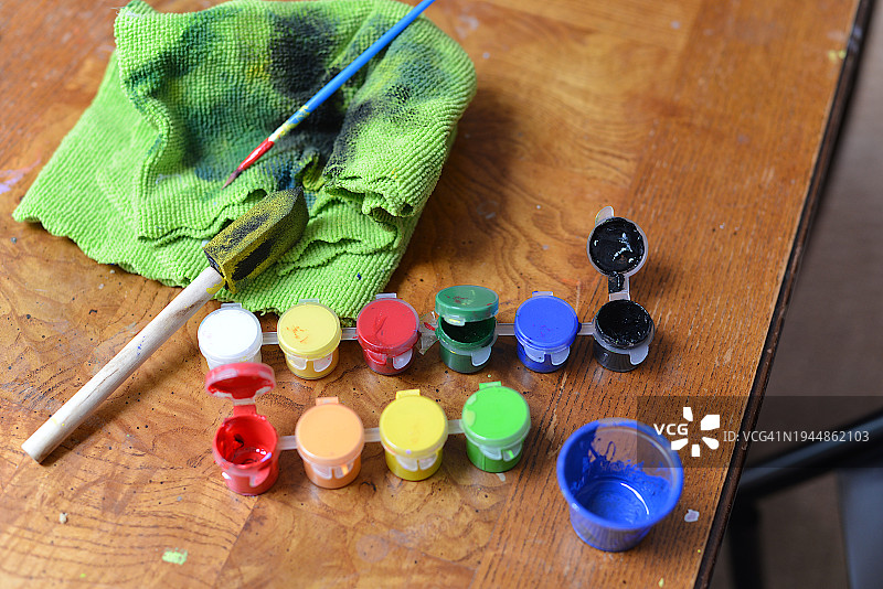 丙烯颜料特写图片素材