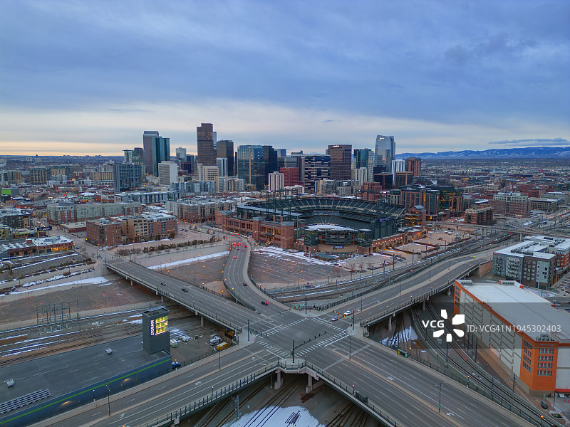 科罗拉多州丹佛市天际线图片素材