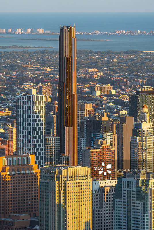 布鲁克林塔的日落景色图片素材