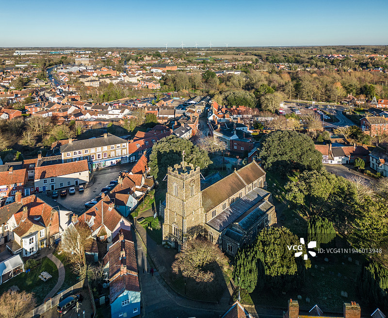 英国萨福克郡黑尔斯沃思镇风光图片素材