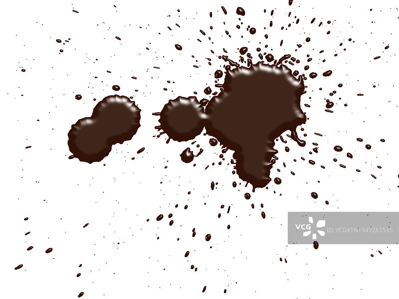 白色背景上的热巧克力飞溅图片素材