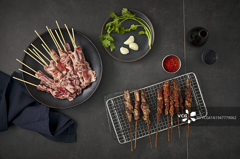 烤羊排串图片素材