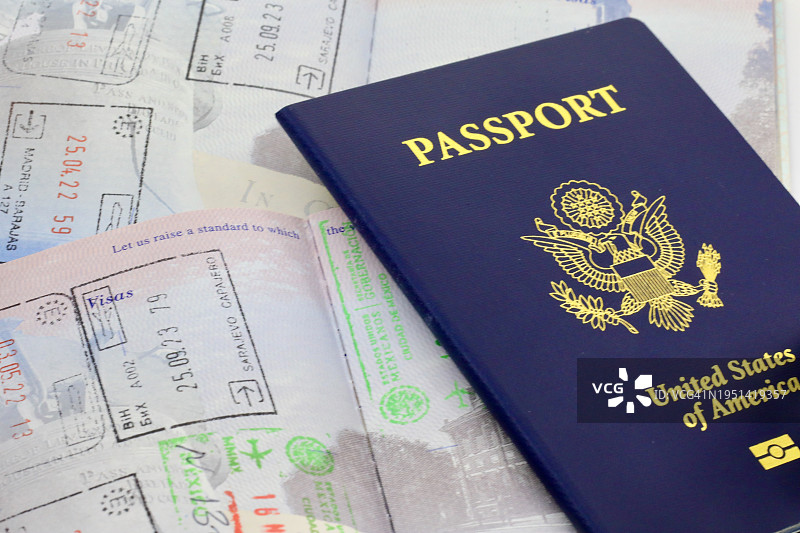 繁忙的旅行者的护照图片素材