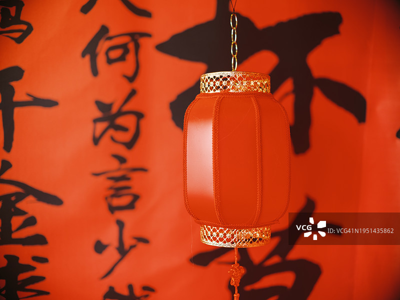 中国新年春联和灯笼图片素材