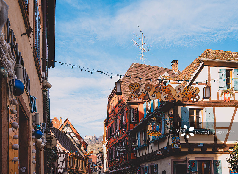 里博维莱和圣乌尔里希城堡，法国阿尔萨斯图片素材