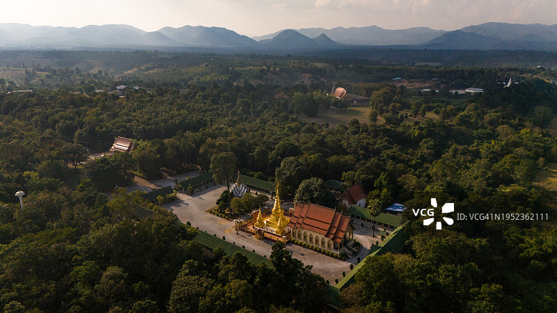 泰国南奔府李区哈端寺鸟瞰图图片素材