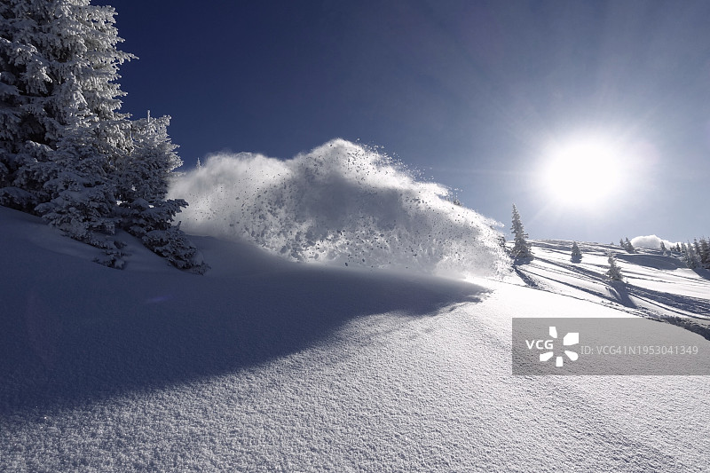 奥地利萨尔巴赫雪景风光图片素材