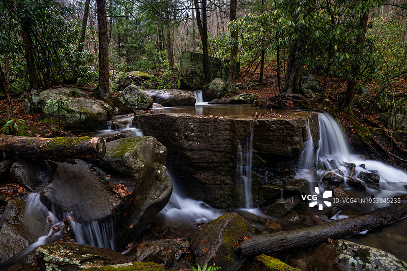 美国宾夕法尼亚州吉布森瀑布森林风光图片素材