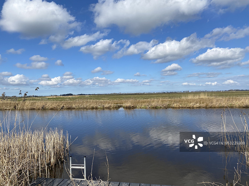 吕伐登，弗里斯兰，荷兰的湖光天色美景图片素材