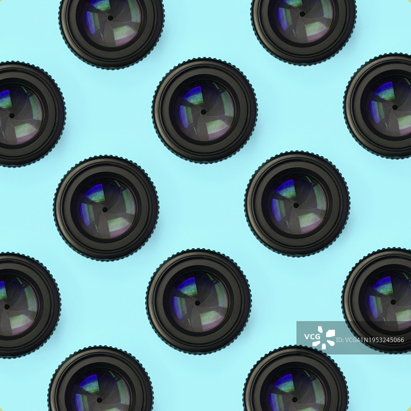 蓝色背景上的镜头俯视图图片素材