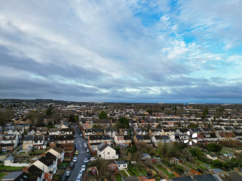 城镇景观的高角度拍摄图片素材