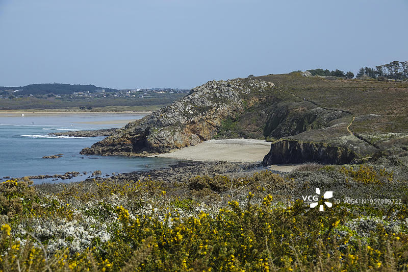 法国布列塔尼克罗宗半岛沙滩海景图片素材