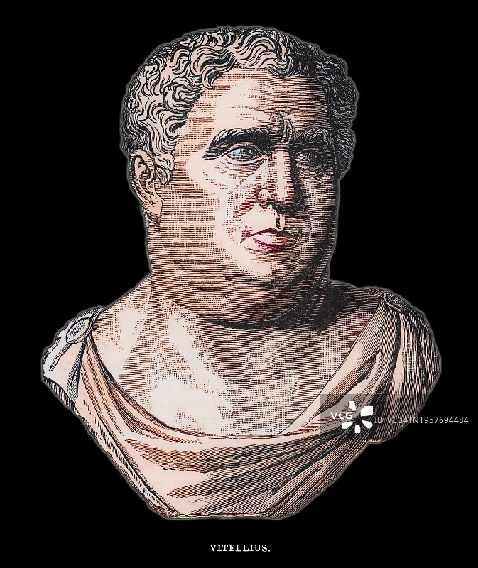 奥卢斯·维特里乌斯肖像（公元69年4月至12月在位8个月的罗马皇帝）图片素材
