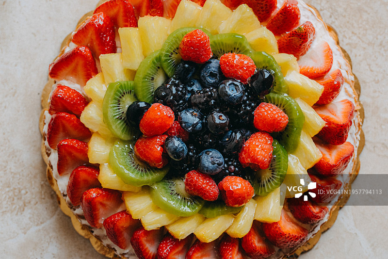 俯视水果馅饼图片素材