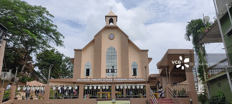 印度米佐拉姆邦的赫纳蒂阿尔长老会教堂建筑图片素材