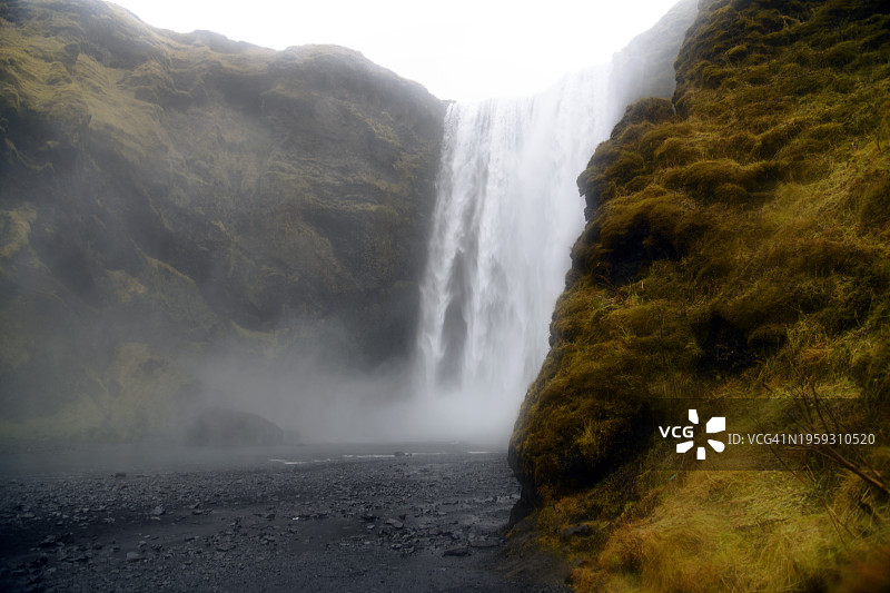 冰岛南部的斯科加瀑布图片素材