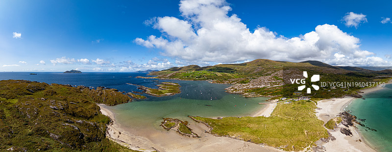 爱尔兰德里纳讷海滩鸟瞰图片素材