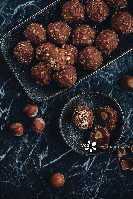 榛子巧克力松露图片素材